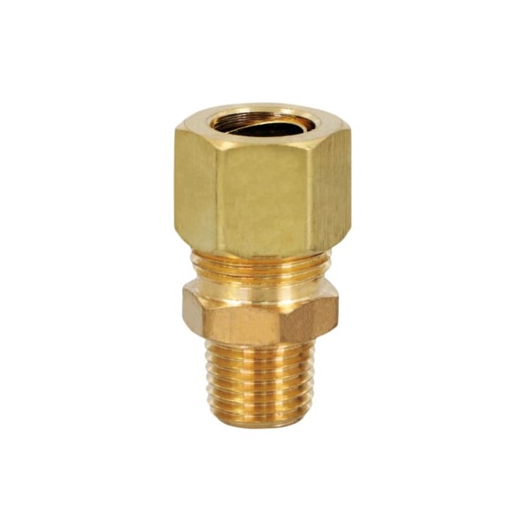 Everflow 1/2" O.D. COMP x 1/4" MIP Reducing Adapter Pipe Fitting, Lead Free Brass C68R-1214-NL - main